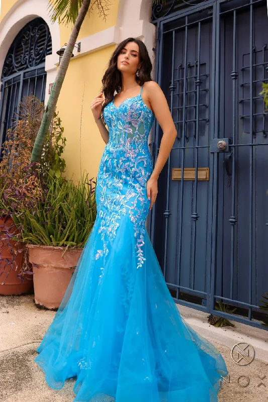 Women's Party Clothes Nox Anabel Q1390 Sequins Mermaid Long Prom Gown