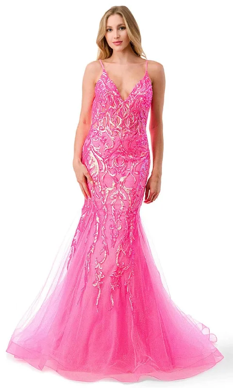 Women's Occasion Wear Clothing Trevi Collection L2807M - Illusion Corset Sequin Evening Gown