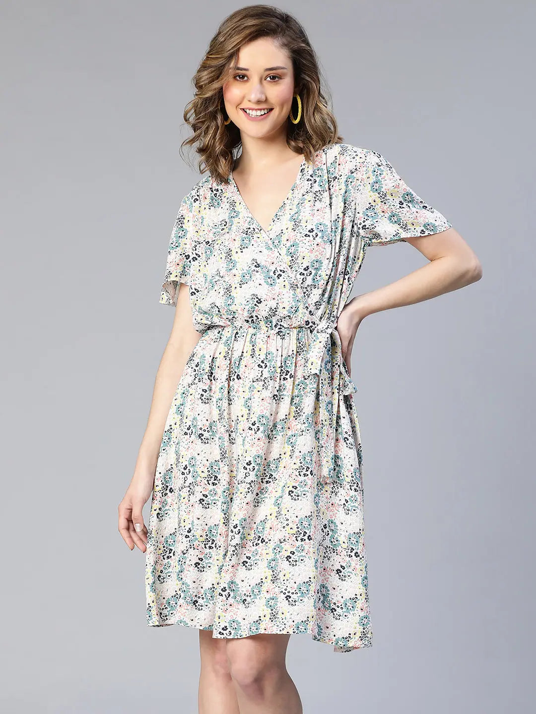 Women's Clothes For Work Nobled Floral Print Elasticated Women Dress