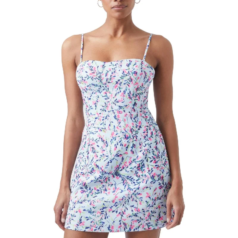 Women's Weekend Outfit French Connection Womens Floral Tie Back Mini Dress