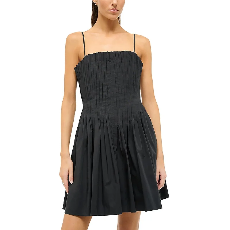 Women's Comfortable Lounge Attire STAUD Womens Pleated Tiered Mini Dress