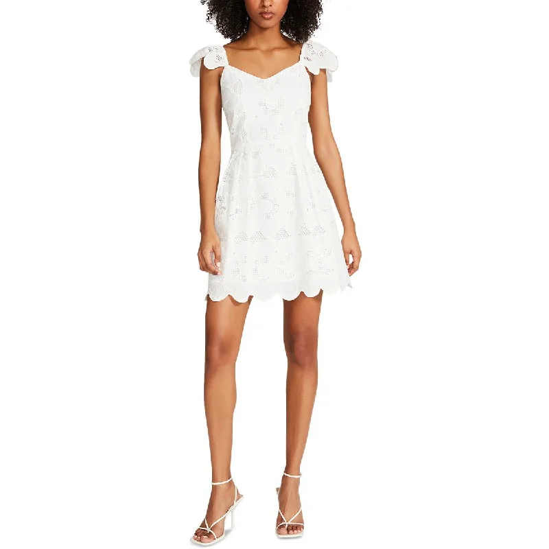 Women's Work Outfit For The Office Steve Madden Womens Embroidered Cotton Mini Dress