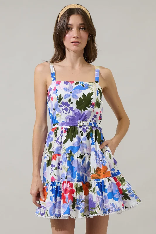 Casual Garments For Women Amania Floral Nayra Tiered Poplin Mini Dress