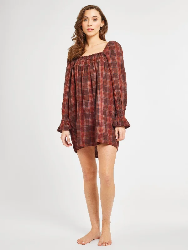Timeless Elegant Gabriette Dress in Fireside Plaid