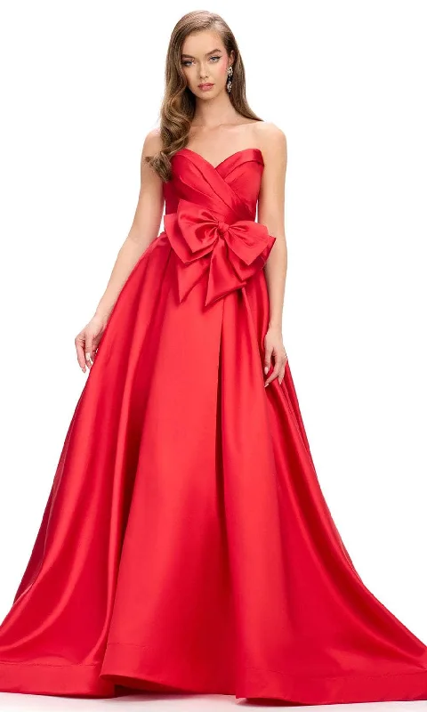 Stylish Women's Garments For Holidays Ashley Lauren 11770 - Fold-Over Sweetheart Bow Detail Ballgown