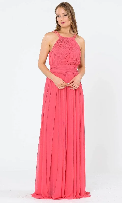 Women's Resort Apparel Poly USA 8396W - High Halter Neckline Long Gown