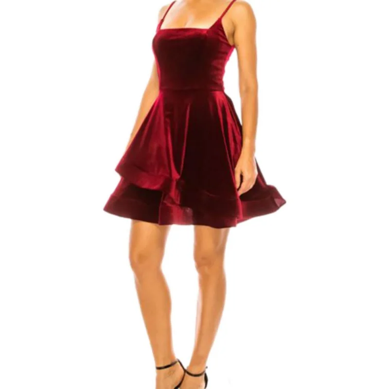 Women's Clothing Sets B. Darlin Womens Juniors Velvet Short Mini Dress