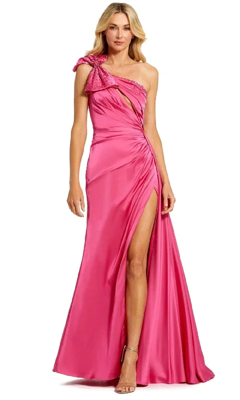 Women's Stylish Casual Garments Mac Duggal 11788 - Bow Accent One Shoulder Prom Gown