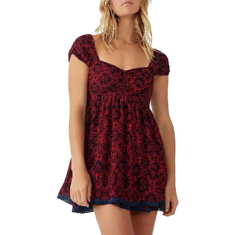 Stylish Women's Garments For Holidays Free People Womens Tabitha Printed Short Mini Dress