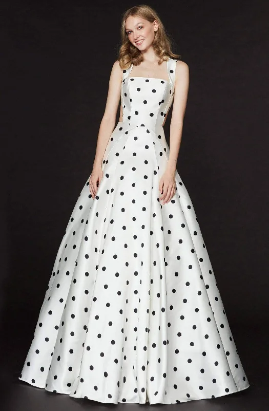 Women's Plus-Size Garments Angela & Alison - 91053 Sleeveless Polka Dot Mikado Ballgown