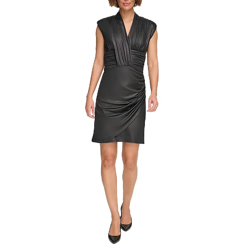 Women's Transitional Outfit DKNY Womens Ruched Mini Mini Dress