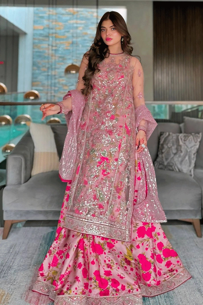 Women's Travel Garments Koti Style Pink Color Gown For Wedding