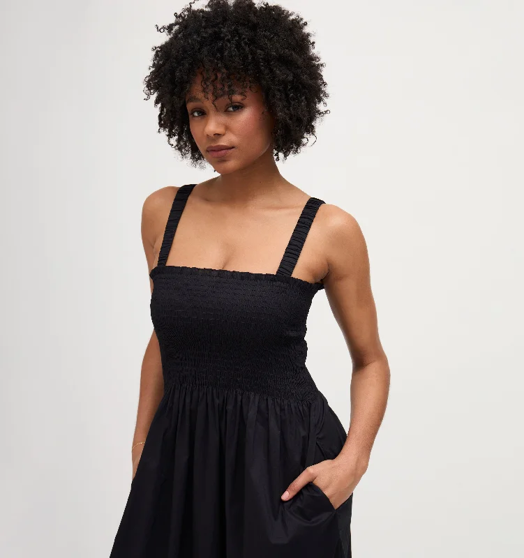 Latest Trends The Anjuli Nap Dress - Black Cotton