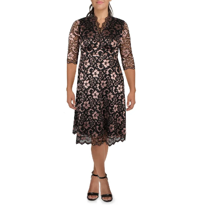 Women's Plus-Size Clothes Kiyonna Womens Plus Lace Floral Cocktail And Party Dress