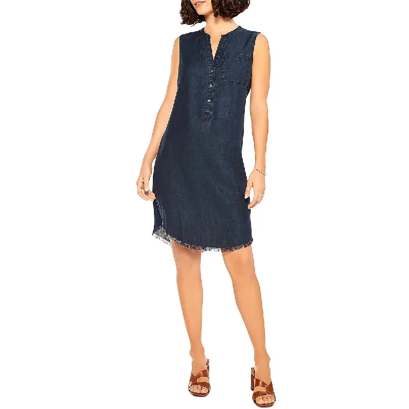 Women's Clothing With Trendy Designs Nic + Zoe Womens Chambray Sleeveless Mini Dress