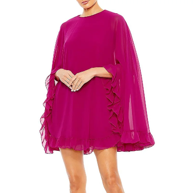 Women's Clothes And Garments Ieena for Mac Duggal Womens Cape Short Mini Dress