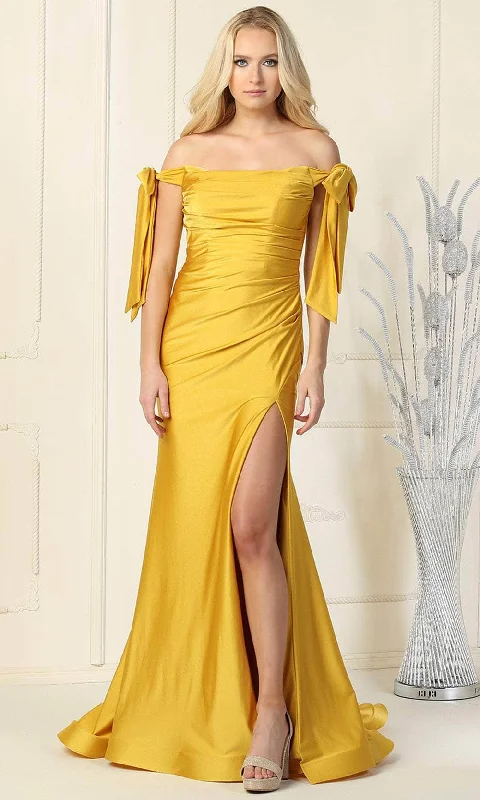 Women's Stylish Professional Garments May Queen MQ1858B - Off Shoulder Evening Gown