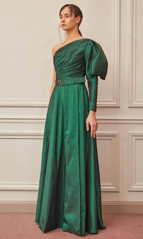 Women's Occasion Wear Clothes Gatti Nolli Couture OP-5370 - Asymmetrical A-Line Evening Gown