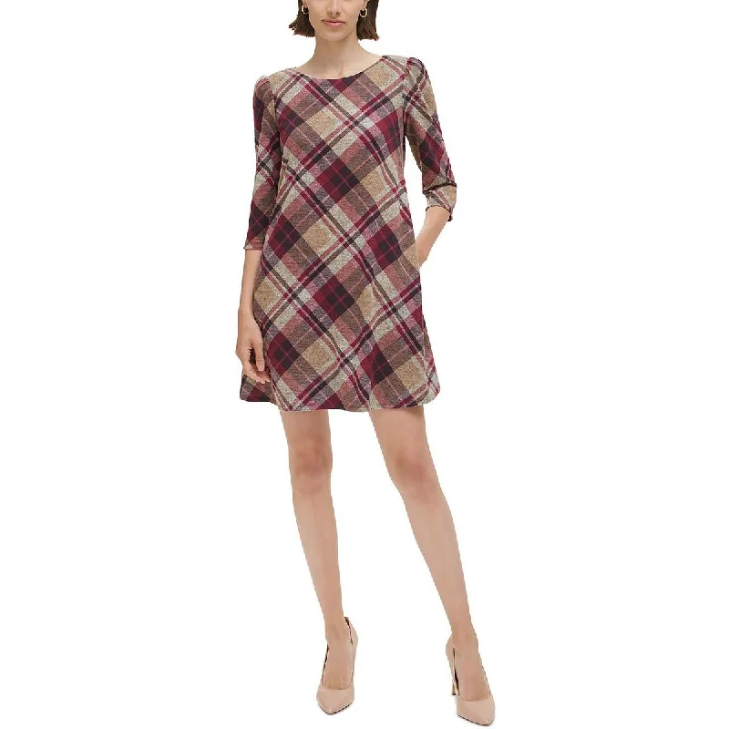 Women's Stylish Professional Apparel Jessica Howard Womens Plaid Work day wear Mini Dress