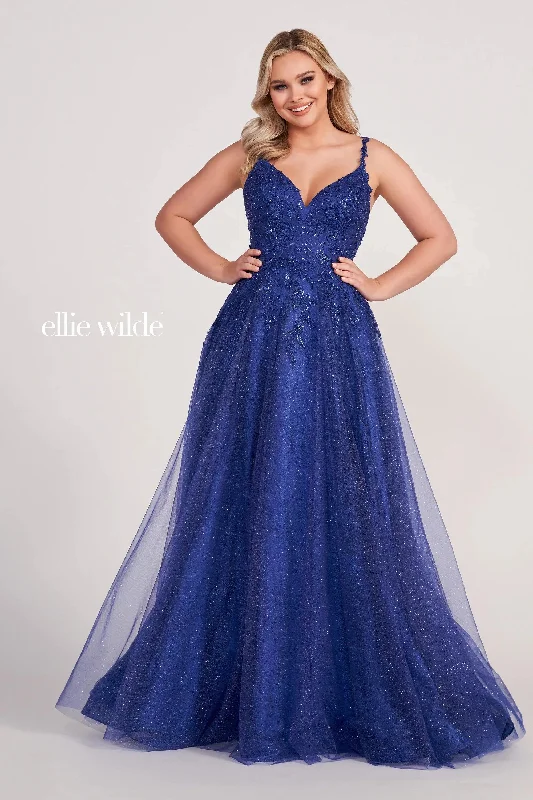 Stylish Women's Garments For Holidays Ellie Wilde EW34086 Prom Long Formal Pocket Evening Gown