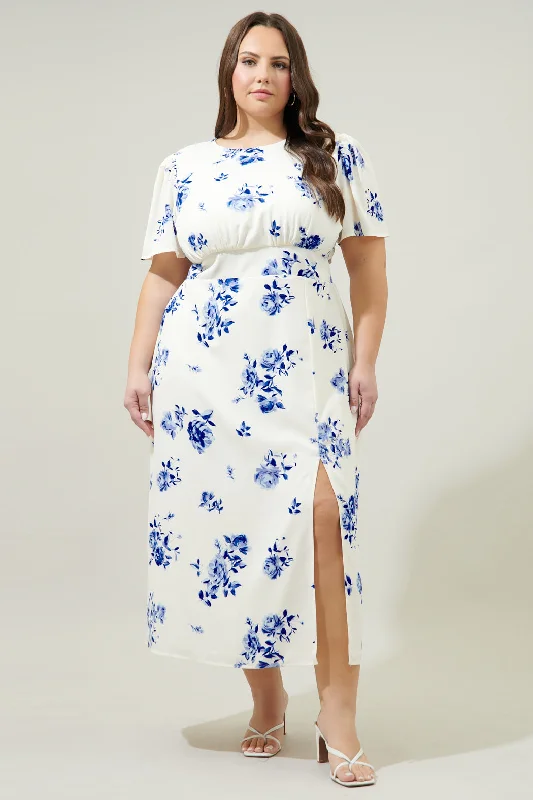 Women's Active Clothing Sharlene Bloom Floral Midi Dress Curve