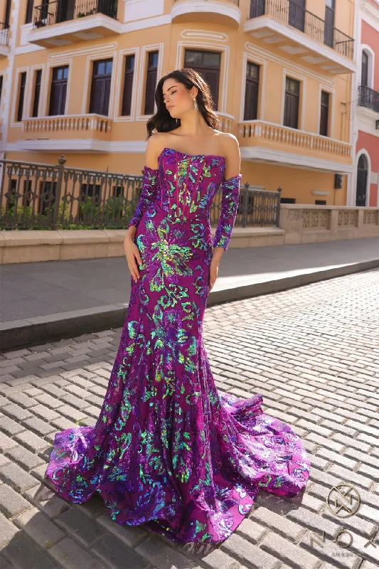 Women's Night-Out Clothes Nox Anabel R1268 Long Sequins Mermaid Prom Gown