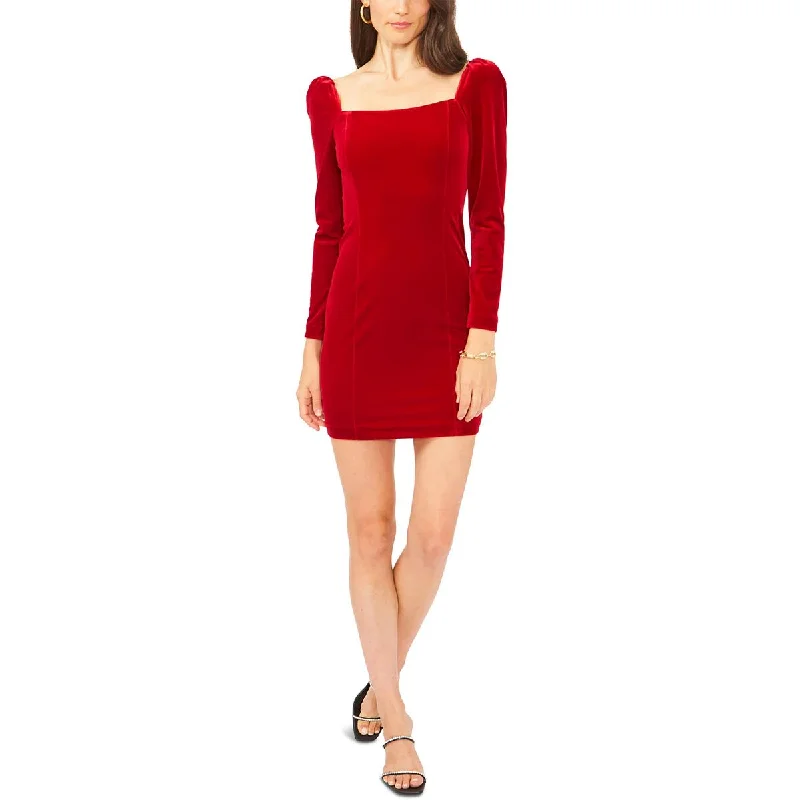 Women's Vacation Garments 1.State Womens Princess Seamed Velvet Mini Dress