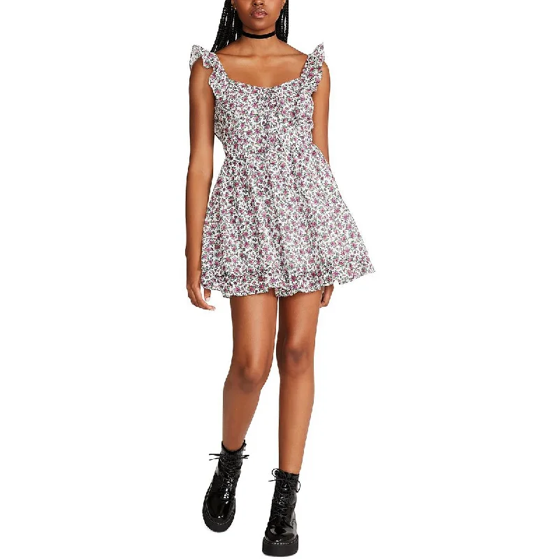 Affordable Women's Clothes Betsey Johnson Womens Floral Corset Seamed Sundress