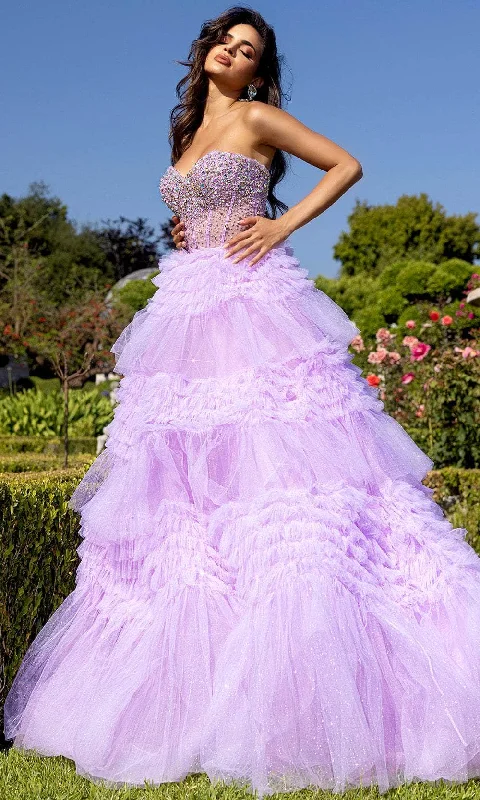 Charming Women's Clothes For Special Events Portia and Scarlett PS25302 - Ruffles Sweetheart Ballgown