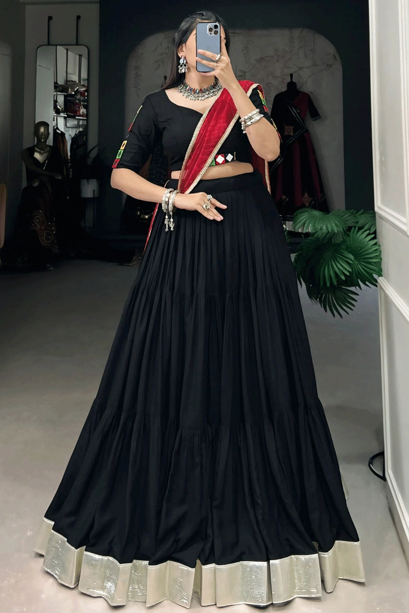 Women's Trendy Apparel Ready To Wear Black Colour Chaniya Choli For Wedding