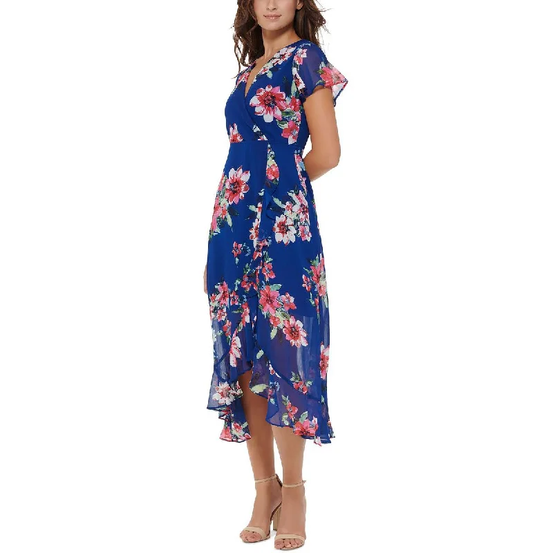 Women's Trendy Clothes Kensie Dresses Womens Chiffon Floral Print Cocktail and Party Dress