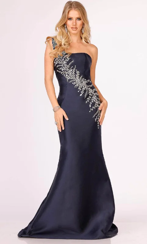 Women's Everyday Garments Terani Couture 231P0176 - Asymmetric Beaded Applique Evening Gown