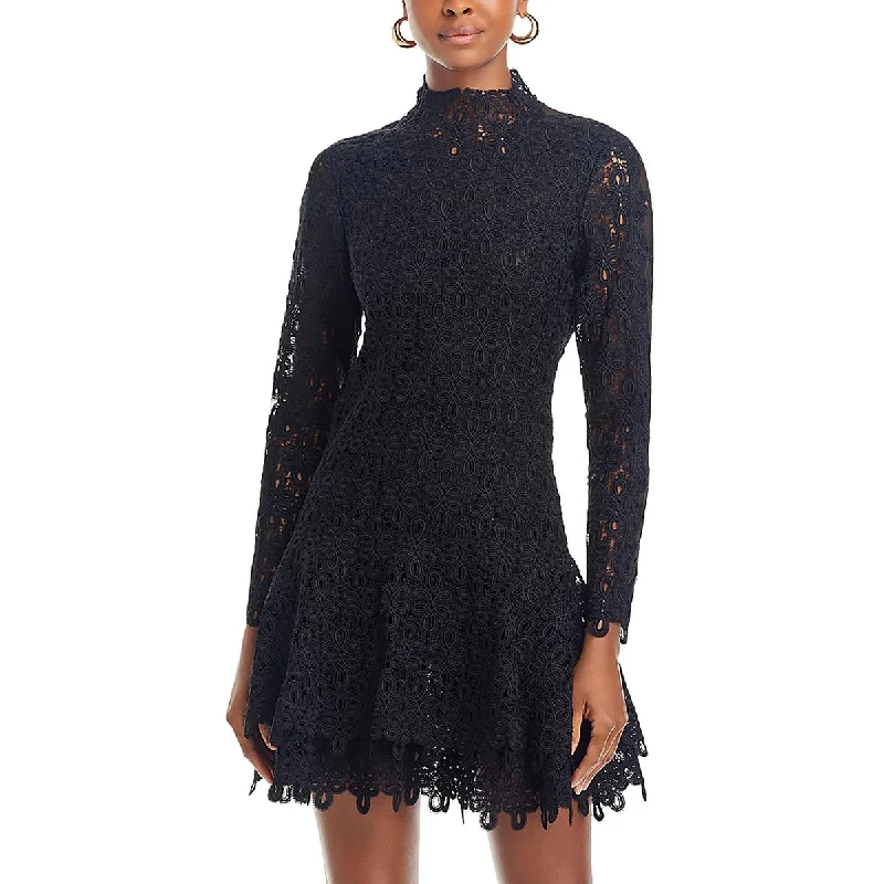 Women's Evening Wear Attire SIMKHAI Womens Eyelet Lace Mini Dress