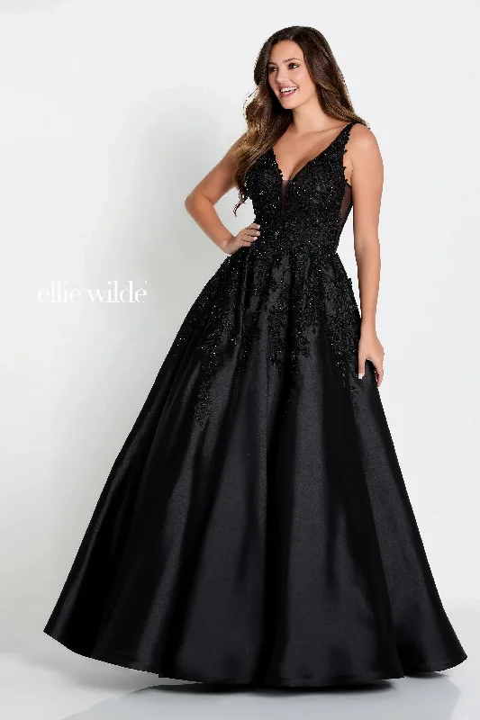 Charming Women's Garments Ellie Wilde EW34050 Long Ball Gown Beaded Pocket Prom Dress