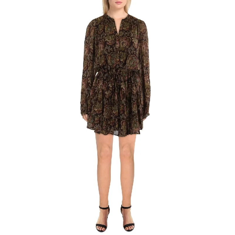 Women's Outerwear Attire Paige Womens Elias Silk Printed Mini Dress