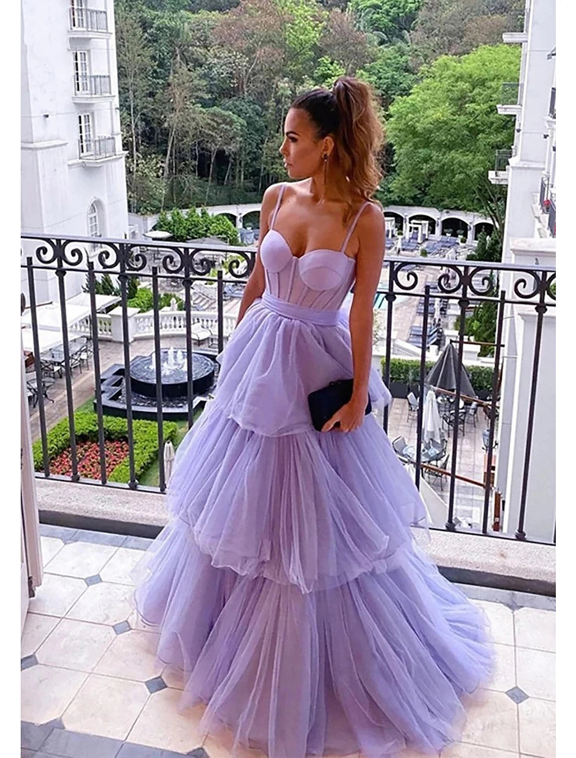 Stylish Women's Outfit Ball Gown Prom Dresses Vintage Dress Formal Wedding Party Floor Length Sleeveless Sweetheart Tulle Backless with Pleats Ruched