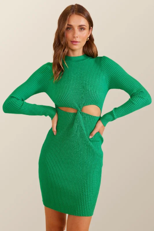 Women's Seasonal Attire MINKPINK Womens Nora Knit Mini Dress Green