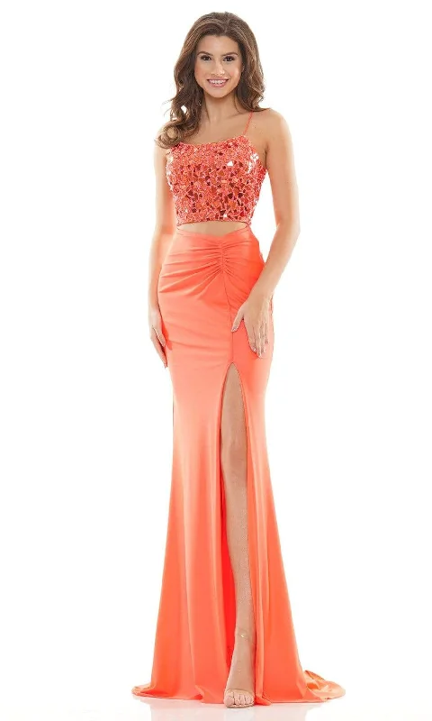 Women's Clothes For Special Occasions Colors Dress - 2688 Two-Piece Cut Glass Gown