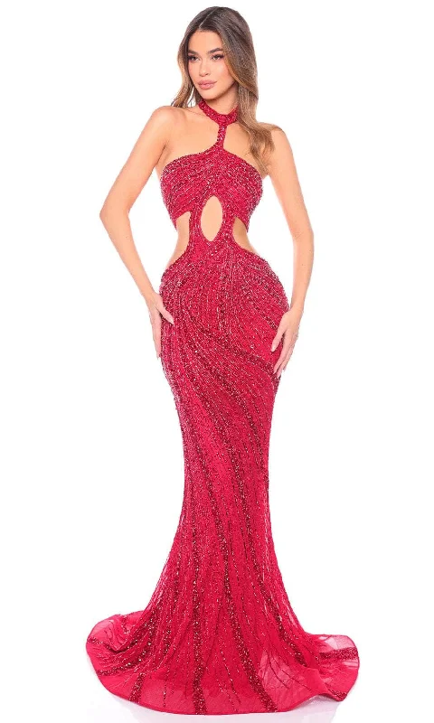 Women's Relaxed Outfit Amarra 88106 - Embellished Cut-Out Detailed Prom Gown