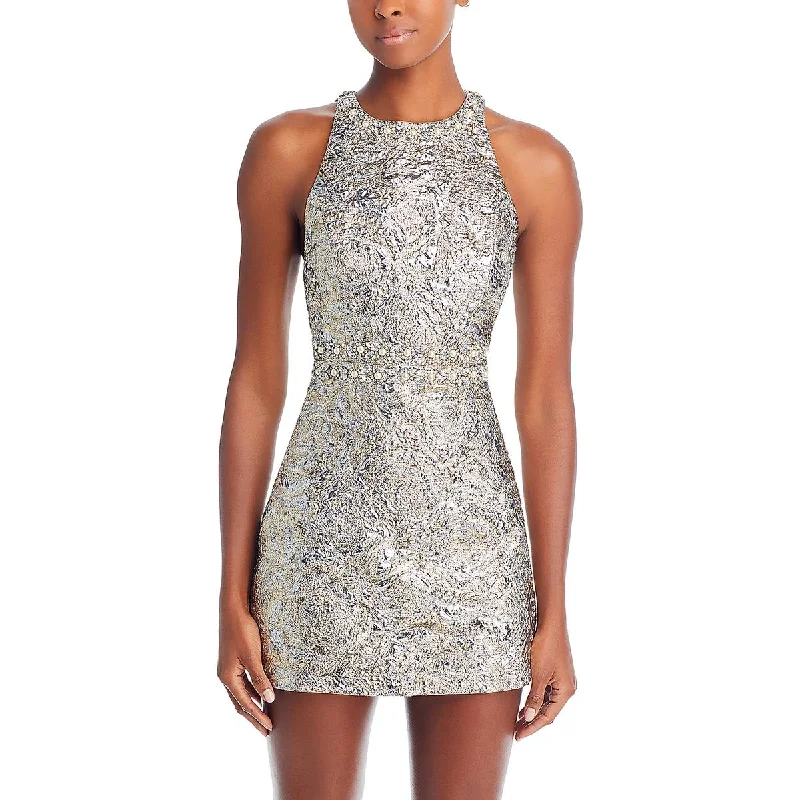 Modern Women's Attire Alice and Olivia Womens Textured Embellished Mini Dress