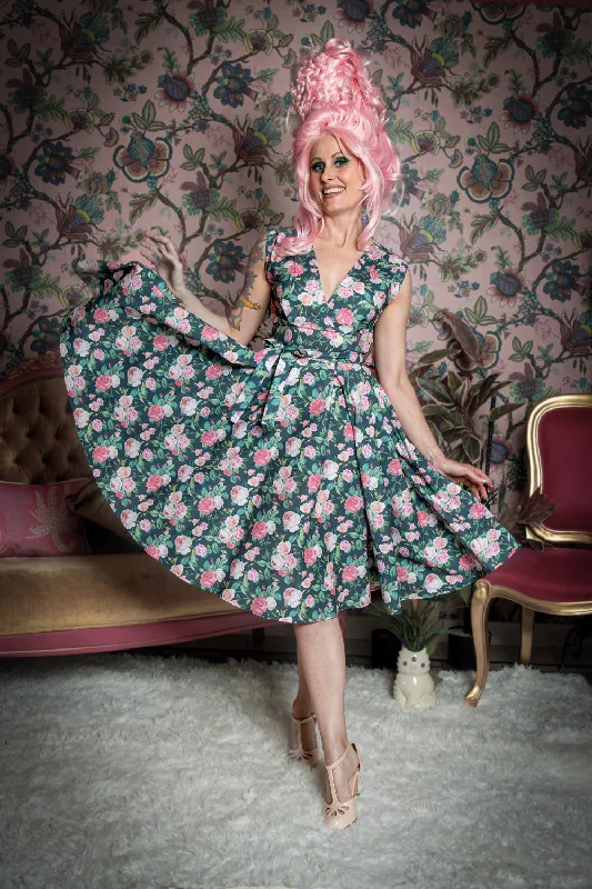 Vintage Charm Milan Dress- Princess Rose, Gray