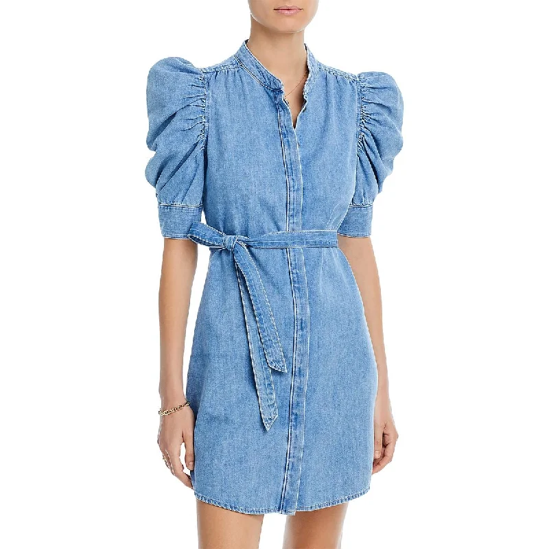 Women's Trendy Attire FRAME Womens Gillian Denim Mini Dress