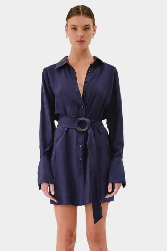 Women's Trendy Casual Outfit SUBOO Womens Jasper Mini Dress - Navy