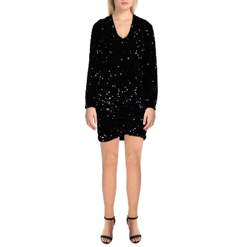 Women's Outfit Betsey Johnson Womens Sequined Above Knee Mini Dress