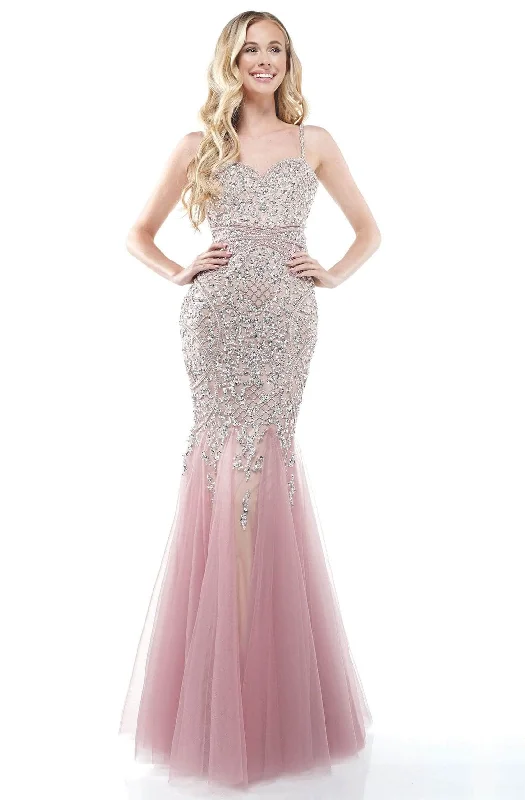 Women's Contemporary Apparel Colors Dress - 2230 Sleeveless Bead Embellished Prom Gown