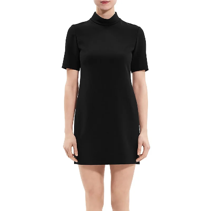 Women's Luxury Garments Theory Womens Crepe Short Sleeve Mini Dress