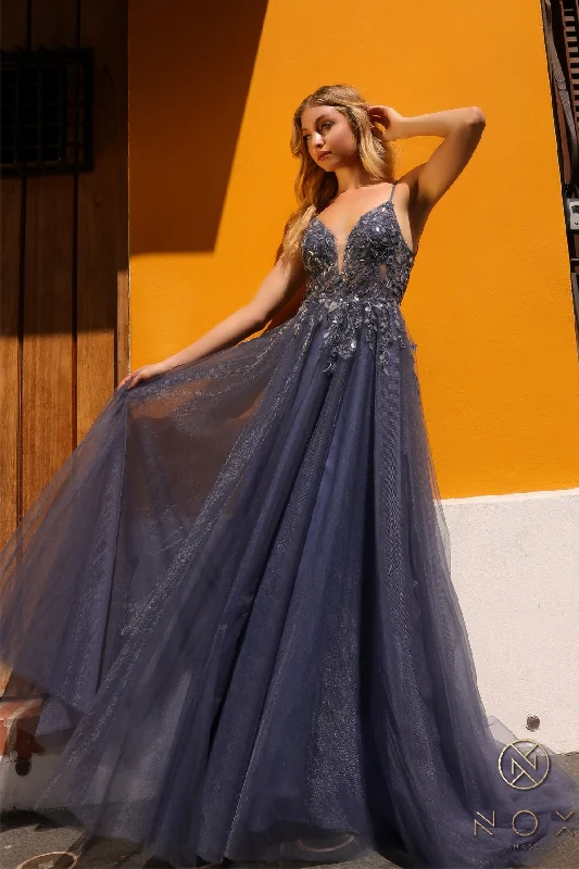 Fashionable Women's Clothes Nox Anabel Q1391 A Line Beaded Long Prom Gown