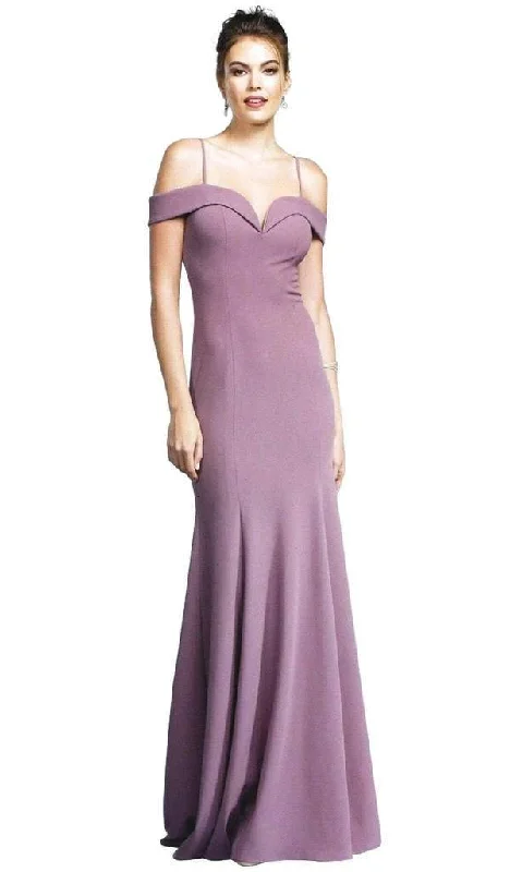 Women's Seasonal Apparel Trevi Collection Fitted Off Shoulder Evening Gown D160