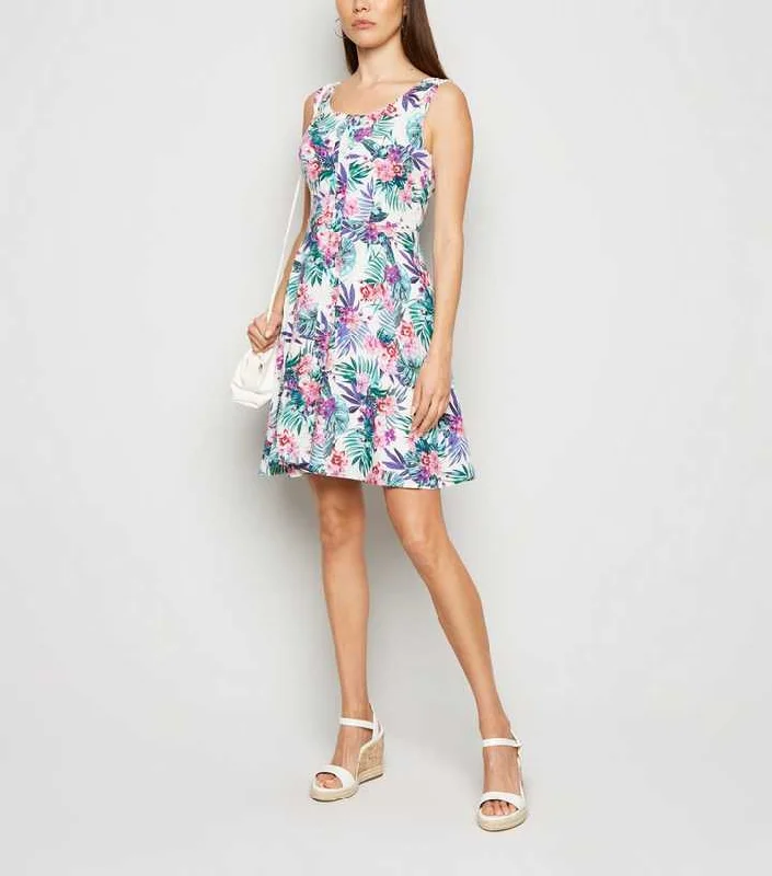 Women's Outerwear Clothing Floral Print Skater Dress