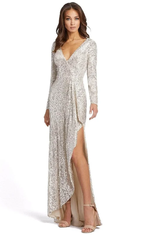 Comfortable Outfit For Women Ieena Duggal - 26395 V-Neck Sequined Evening Gown